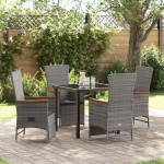 vidaXL 5-osaline aiam&ouml;&ouml;bli komplekt koos patjadega Grey PE rattan | 3379451 | 8721288643711