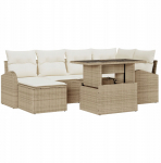 7-osaline beige aiam&ouml;&ouml;bli komplekt koos patjadega vidaXL, beige 2-kohaline aiam&ouml;&ouml;bel vidaXL hoiuruumiga ja patjadega | 3357414 | 8721288376176