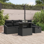 vidaXL 6-osaline aiam&ouml;&ouml;bli komplekt patjadega Black pol&uuml;rotang | 3359830 | 8721288400338
