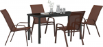 5-osaline s&ouml;&ouml;gitoakomplekt Brown Textilene ja teras | 3379130 | 8721288640574