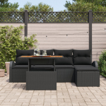 vidaXL Aiam&ouml;&ouml;bli komplekt pol&uuml;rotangist patjadega Black | 3358312 | 8721288385154