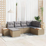 vidaXL 6-osaline aiam&ouml;&ouml;bli komplekt koos patjadega Beige rattan akatsia | 3356790 | 8721288370617