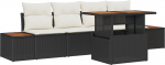 vidaXL 5-osaline aiam&ouml;&ouml;bli komplekt patjadega Black pol&uuml;rotangist | 3358756 | 8721288389596