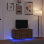 vidaXL Szafka RTV z oświetleniem LED Brązowy Dąb 100x41x50 cm | 861415 | 8721158703347