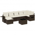 vidaXL 8-osaline aiam&ouml;&ouml;bli komplekt patjadega, Brown | 3252830 VidaXL | 8721102318054