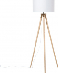 Lampa podłogowa Beliani Lampa podłogowa drewniana biała NITRA | 12913 | 4260580930883