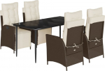 5-osaline aiam&ouml;&ouml;bli komplekt patjadega, pruun, pol&uuml;rattan | 3213409 | 8721012331426