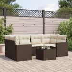 vidaXL 7-osaline aiam&ouml;&ouml;bli komplekt patjadega Brown | 3251060 | 8721102300356