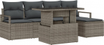 vidaXL 6-osaline aiam&ouml;&ouml;bli komplekt patjadega hall pol&uuml;rattan | 3357542 | 8721288377456