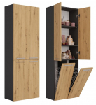 Topeshop Słupek łazienkowy, wysoki, Nel, 60x30x174 cm, dąb artisan, antracyt, mat | M-MP-SL-NEL-2K/DD-ANTA | 5904507207045