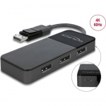 DeLOCK DisplayPort Splitter 1.4 1x DisplayPort > 3x DisplayPort (Black, 30cm) | 87737 | 4043619877379