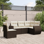 vidaXL 5-osaline aiam&ouml;&ouml;bli komplekt patjadega, Brown, pol&uuml;rotang | 3221372 | 8721012937246