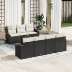 vidaXL Aiam&ouml;&ouml;bli komplekt 8-osaline Beige, Black Rotang, Pol&uuml;ester | 3355296 | 8721288355676