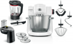 Bosch MUM6EW22 K&uuml;chenmaschine (wei&szlig;/edelstahl, 1.600 Watt, Serie 6, Patisserie-Set, Mixaufsatz) | MUM6EW22 | 4242005377343