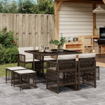 vidaXL 9-osaline aiam&ouml;&ouml;bli komplekt patjadega, Brown, PE rattan | 3210957 | 8721012294158
