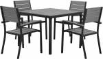 Aiatoolide komplekt Shumee laud ja 4 tooli hall PRATO | 151531 | 4251682216876