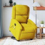 vidaXL vidaXL Podnoszony fotel masujący, elektryczny rozkładany, ż&oacute;łty | 3204340 | 8721012168282