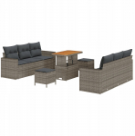 Aiasalongikomplekt vidaXL 9-osaline hall rattan pol&uuml;ester akaatsia patjadega, s&ouml;&ouml;gikomplekt vidaXL 3-osaline hall rattan pol&uuml;ester akaatsia patjadega | 3363523 | 8721288436429