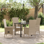 vidaXL 5-osaline aiam&ouml;&ouml;bli komplekt koos patjadega Beige pol&uuml;rotangist | 3379465 | 8721288643858