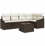 vidaXL 5-osaline aiam&ouml;&ouml;bli komplekt koos patjadega, hall PE rattan | 3355397 | 8721288356680