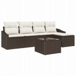 vidaXL 5-osaline aiam&ouml;&ouml;bli komplekt koos patjadega Grey rattan | 3355357 | 8721288356284
