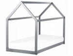 Beliani Ł&oacute;żko dziecięce domek drewniane 90 x 200 cm szare TOSSE | 570254 Bel | 4255664896582