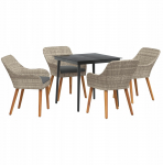 vidaXL Zestaw do jadalni 5 pcs Jasnoszary Polirattan Lumarko! | 3261706 VidaXL | 8721102453694