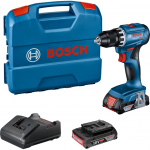 Bosch Powertools Akku-Bohrschrauber GSR 18V-45 Professional, 18Volt (blau/Black, 2x Li-Ionen Akku 2,0Ah, in L-Case) | 06019K3202 | 4059952605630