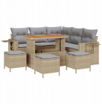 Aiam&ouml;&ouml;bli komplekt vidaXL 9 osa koos patjadega Beige pol&uuml;rotang Akatsia, s&ouml;&ouml;gikomplekt vidaXL 4 osa koos patjadega Beige pol&uuml;rotang Akatsia | 3363702 | 8721288438218