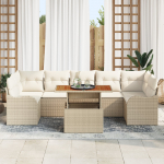8-osaline aiam&ouml;&ouml;bli komplekt patjadega Beige PE rattan, kaheistmeline aiam&ouml;&ouml;bel hoiuruumiga ja patjadega Beige PE rattan | 3358164 | 8721288383679