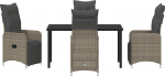 vidaXL 5-osaline aiam&ouml;&ouml;bli komplekt hall Poly Rattan patjadega | 3379676 | 8721288645968
