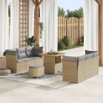 vidaXL 9-osaline aiam&ouml;&ouml;bli komplekt patjadega Beige Rotang Pol&uuml;ester Akaatsia | 3363387 | 8721288435064