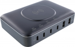 Laadija InLine InLine&reg; Qi powerstation mitmeport USB laadija, 4x USB Type-C, 2x USB Type A, GaN, 100W, juhtmevaba laadimine 15W, Black | 31517K | 4043718313334