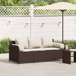 vidaXL Aiatool diivan patjadega, 3-kohaline, Brown, pol&uuml;rattan | 4104173 | 8721158656124