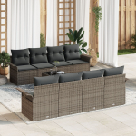 vidaXL 7-osaline aiam&ouml;&ouml;bli komplekt hall rattan, pol&uuml;ester | 3345289 | 8721158948755