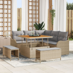 8-osaline aiam&ouml;&ouml;bli komplekt patjadega Beige pol&uuml;rotang akatsia, 2-kohaline aiam&ouml;&ouml;bel patjadega Beige pol&uuml;rotang, 3-osaline aiam&ouml;&ouml;bli komplekt s&ouml;&ouml;gilauaga patjadega Beige pol&uuml;rotang akatsia | 3362257 | 8721288423764