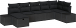 vidaXL 7-osaline aiam&ouml;&ouml;bli komplekt pol&uuml;rotangist, padjadega, Black | 3359402 | 8721288396051