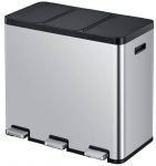 Pr&uuml;gikast EKO Pedal bin, EKO Essential, matt teras, roostevaba teras, 3-osaline, 3x20 l, plastikust sisemised anumad, pehme sulgumine, s&otilde;rmej&auml;ljevaba | 1999916167 | 8713631200214