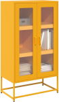 vidaXL Komoda wysoka Musztardowo-ż&oacute;łta 68x39x123 cm Stal | 853359 | 8721158371935