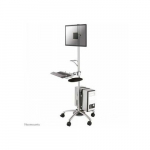 TV kron&scaron;teini NEOMOUNTS BY NEWSTAR NEWSTAR MOBILE WORKPLACE FLOOR STAND (MONITOR, KEYBOARD/MOUSE & PC) 10-27" SILVER | FPMA-MOBILE1800 | 8717371440701