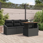 vidaXL 5-osaline aiam&ouml;&ouml;bli komplekt must rattan | 3358508 | 8721288387110