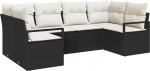 vidaXL Aiam&ouml;&ouml;bli komplekt 6 osa patjadega Black pol&uuml;rotang | 3346517 | 8721158961037