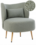 Beliani Fotel OTSBY II Z poduszką Boucle Green | 564276 Bel | 4255664893291