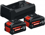 Bosch Powertools EXPERT Starter-Set 2x EXBA 18V-55 + Dual-Voltage-Ladeger&auml;t GAL 12V/18V-80 (Black, 2x Li-Ionen Akku 5,5Ah, AMPShare Alliance) | 1600A0373P | 4053423342055