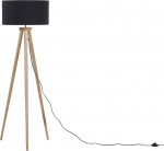 Lampa podłogowa Beliani Lampa podłogowa drewniana czarna NITRA | 12905 | 4260602377856