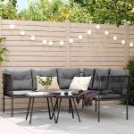 vidaXL Ogrodowy zestaw mebli z poduszkami, Black, stal i textilene | 3283740 | 8721102687228