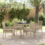 5-osaline aiam&ouml;&ouml;bli komplekt koos patjadega Beige pol&uuml;rotangist | 3334880 | 8721158891006