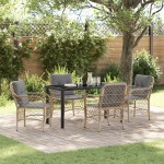 vidaXL 5-osaline aiam&ouml;&ouml;bli komplekt koos patjadega Beige PE rattan | 3380234 | 8721288651549