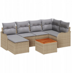 7-osaline vidaXL aiam&ouml;&ouml;bli komplekt koos patjadega Beige pol&uuml;rotang Akaatsia, 2-kohaline vidaXL aiam&ouml;&ouml;bel koos patjadega Beige pol&uuml;rotang | 3347476 | 8721158975904