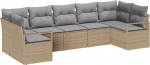 vidaXL 7-osaline aiam&ouml;&ouml;bli komplekt pol&uuml;rotangist koos patjadega Beige | 3346530 | 8721158961167